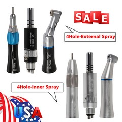 Low Speed Handpiece 4H Inner/External WATER Spray Push Button/Latch Black Dental