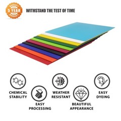 XLNT TEC 10 Pack Colors Cast Acrylic Sheet Opaque Plastic Sheet 8″x 8″ x .118″