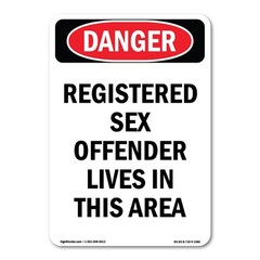 Registered Sex Offender ANSI Danger Sign Metal Plastic Decal
