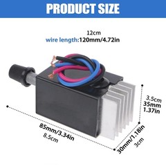 2Pcs 12V-24V 10A PWM Motor Rheostat Speed Controller for Heater Ventilator Fan