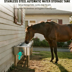 Automatic Livestock Water Trough 3 Gallons/12 Quart Livestock Animal Stainless S