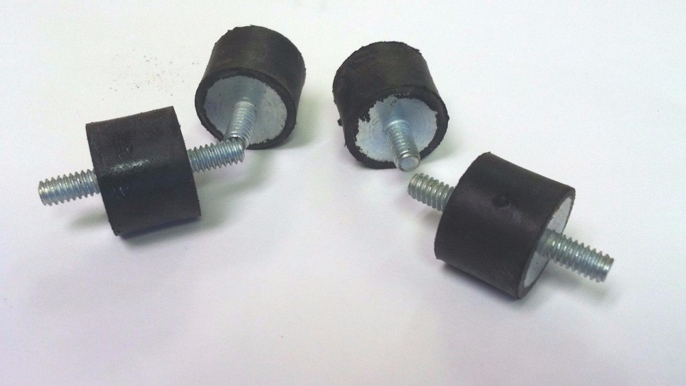 4 Rubber Vibration Isolator Mount 1/4-20 1″ x 3/4″ SOFT MADE IN THE USA!