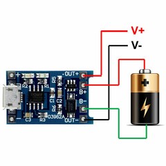 2pcs TP4056 5V 1A Micro USB 18650 Lithium Battery Charging and Protection Board