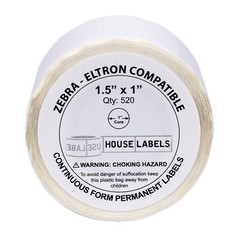 ZEBRA ELTRON 1.5×1 (1-1/2″ x 1″) Direct Thermal Labels – (100) Rolls of 520