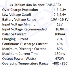 4S 40A BMS 12v – 16v Heatsink Kit Li-ion Lithium Battery Charger Balance