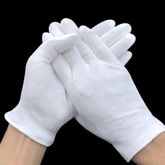 1-10 Pairs White Cotton Gloves Full Finger Waiter Driver Work Jewelry Formal