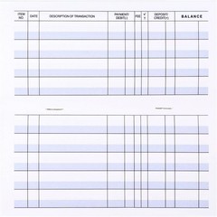 Larger Lines 20 Pack Checkbook Register, Check Registers for Personal Use