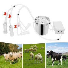 2in1 Pulsation Cow Milking Machine Milking Machine w/Stainless Steel Bucket 5L