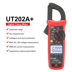 UNI-T Digital Clamp Meter UT202A+, AC Current TRMS HVAC Volt Amp Ohm Meter Clamp
