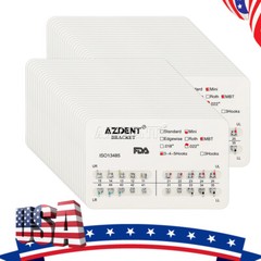 AZDENT Dental Orthodontic Brackets Braces Metal Mini MBT 022 Hooks 345 Mesh Base