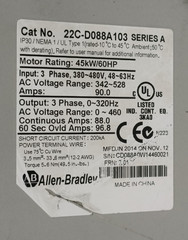 Allen-Bradley 22C-D088A103 PowerFlex 400 AC Drive Series A 60HP 45kW 3PH IP30