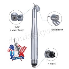 Dental Surgical 45° High Speed Handpiece Push Button Single Water Spray 4HOLE