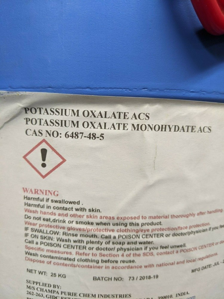 Potassium Oxalate – 1 Pound – Monohydrate ACS