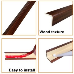 Wall Corner Protector 6PCS 45″ Walnut Wood Grain Trim for Door Window Mirror
