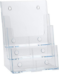 252378, Brochure Holder, Acrylic Desk Organizer, Three Tier Document, Magazine &
