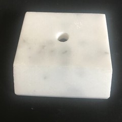 22 Count – 3X3x1 Marble Bases with Slant Trophy Bases Countersunk White See Pic