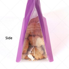 Multi-Size Gradient Matte Purple Kraft Paper Stand Up Zipper Bag w/Hang Hole P