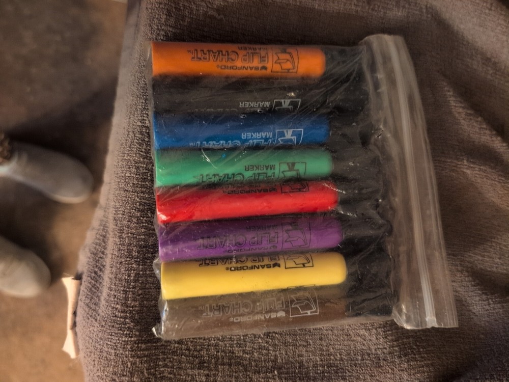 Sanford Flip Chart Markers Lot Of 8 Brown Yellow Purple Red Green Blue Black…