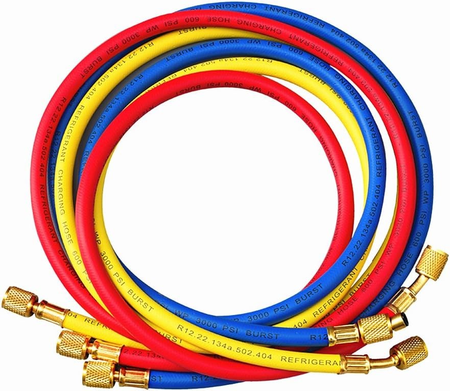 AC Charging Hose Tube, 72″ HVAC Gauges Hoses Refrigerant Charging Hose for R1…