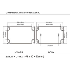 Project Box ABS Plastic Junction Box IP65 Electrical Boxes Universal Enclosure B