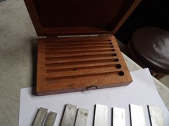 STARRETT # 384 4- Pair Steel Parallel Set in Wood Case used Free S&H
