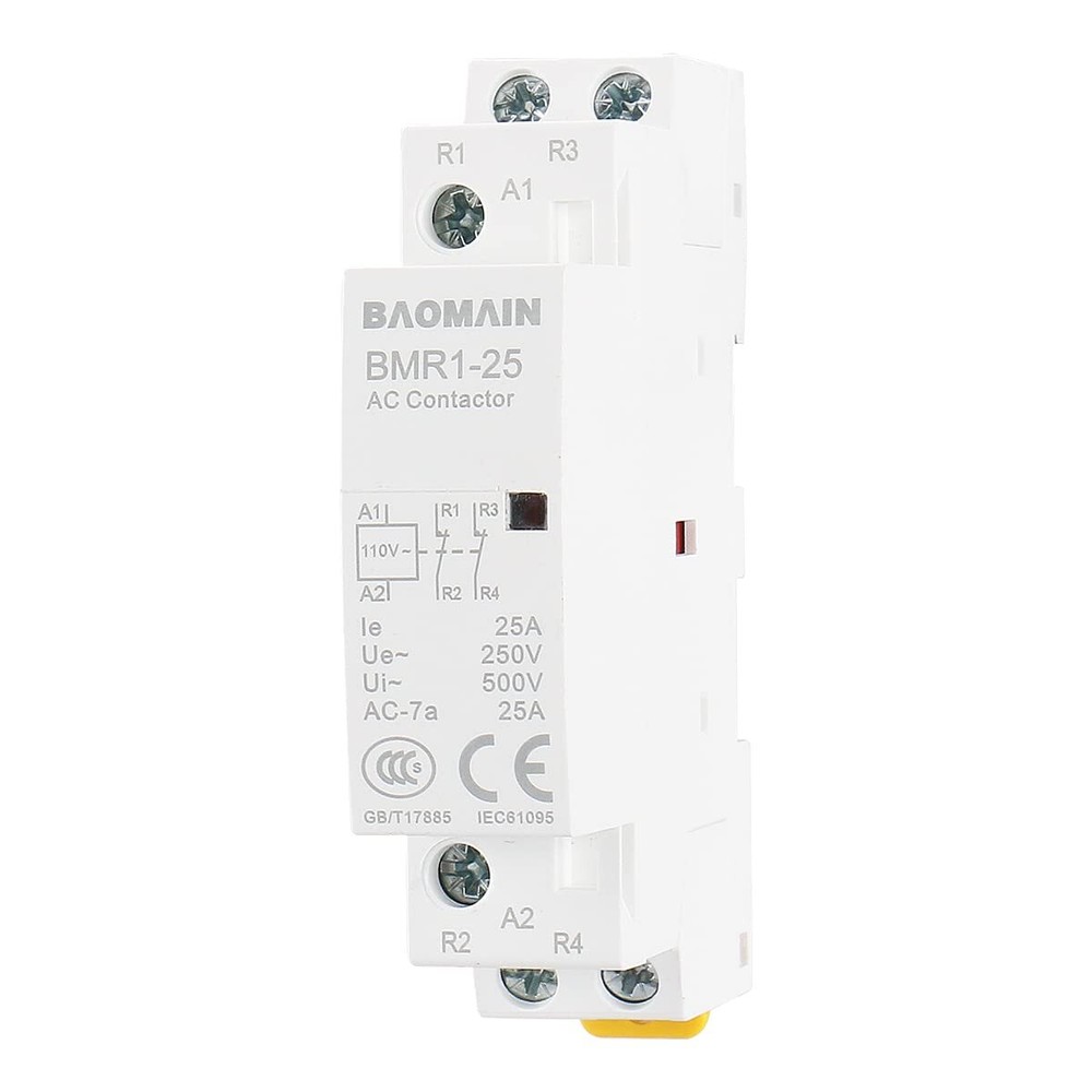 Baomain Normally Closed AC Contactor AC 110V 25A 2 Pole 2NC BMR1-25/02 Circuit