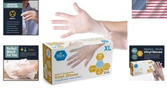 Versatile X-Large Disposable Vinyl Gloves, Powder-Free, Pack of 100 for Safety