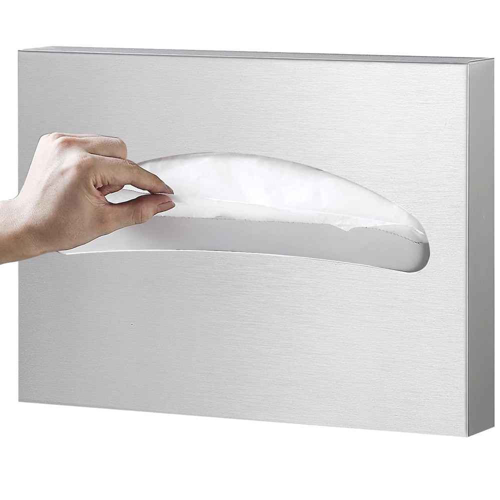 Toilet Seat Cover Dispenser Wall Mounted SUS 304 Stainless Steel Brushed Silver