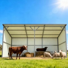 New 20×12 Ft Metal Livestock Shelter Run-in Shed for Cattle Horse Goat Free Ship