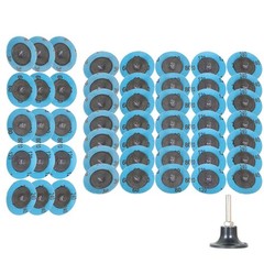 51 Pcs 2 Inch 36/60/80/120/240 Grit Roll Lock Die Grinder Change Sanding Discs