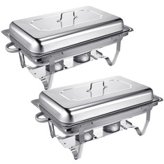 6 Pack Stainless Steel Chafer Chafing Dish Sets Catering Food Warmer 8 QT