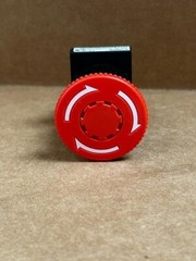 AR22V0R-01R PB MUSH 22mm PLAS RED N.C. TWST-REL 40mm HEAD PLAS BEZEL