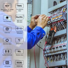 BTMETER Digital Clamp Meter TRMS Multimeter AC DC Volt Amp Ohm NCV Data Logging