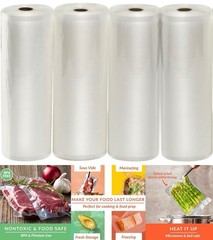 Bulk Food Saver Rolls 11×50 Vacuum Sealer Rolls 200ft Total LOT HEAVY DUTY