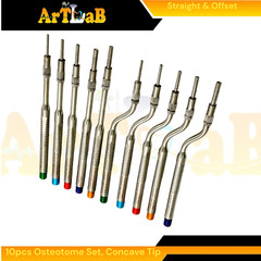 10 Count | Implant Chisel Bone Osteotomes, 2.6mm to 5mm Diameter, Premium