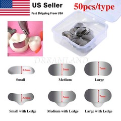 50Pcs Dental Matrices Bands Sectional Contoured Metal Matrix bands S/M/L