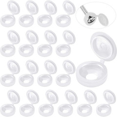 100 Pieces Hinged Screw Cover Caps Plastic Shutter Fold Screw Snap Covers Washer