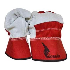 Cow Split Leather Safety Work Gloves Safety Red – Single Palm – Large