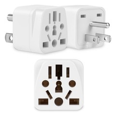 3 Pack US Travel Plug Adapter- EU, UK, AU, CN, JP, Italy, Brazil to American …