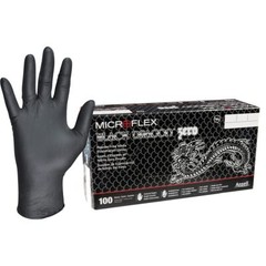 Microflex BD-1004-NPF Black Dragon Zero PF Nitrile Exam Gloves – X-Large
