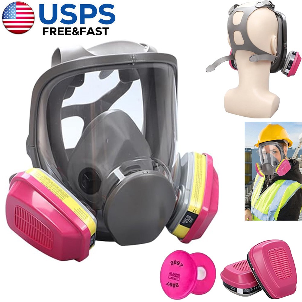 Full Face Gas Mask Painting Spraying Respirator w/Filters for 6800 Facepiece US