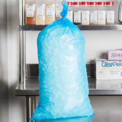 1000 PACK 20 lb. 1.75 Mil Heavy Duty Plain Blue Plastic Ice Bags Twist Ties BULK
