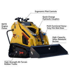 USA FREE SHIP B&S Engine Mini Skid Steer Track Loader Crawler With 2 Attachment