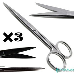 3× Surgical Operating Dissecting Scissors 4.5″ Straight Sharp/Sharp Instruments