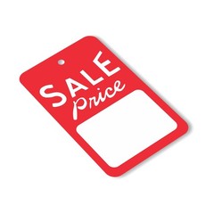 1000 Pack Sale Price Tags Unstrung 1.75×2.875 Inch Red White Retail Supply