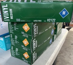 Safety Zone Vinyl Latex free Gloves clear Size Medium Box Of 100 GVP9-MD-1 NEW