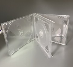 10 PCS NEW 24MM MULTI-4 QUAD CD JEWEL CASES WITH CLEAR TRAY, GF4 FREE SHIPPING