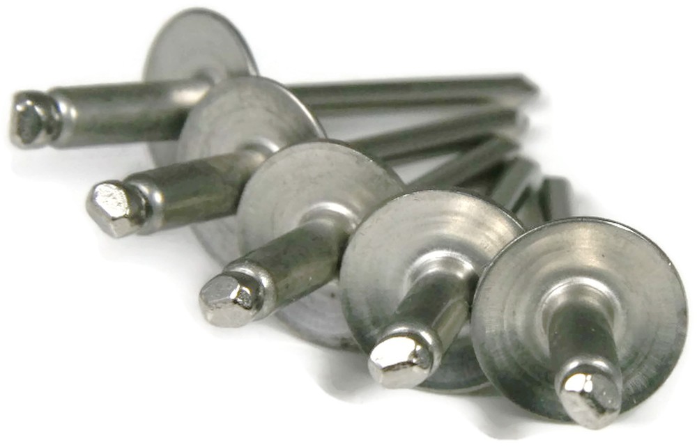 Aluminum POP Rivets Large Flange – 6-12LF, 3/16 x 3/4 Gap (.626 – .750) QTY 50
