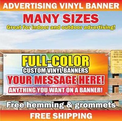 FULL-COLOR CUSTOM VINYL BANNERS YOUR MESSAGE Advertising Mesh Sign Free Design