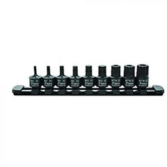 Astro Pneumatic 94409TS 0.375 in. Drive Nano Impact Square Bit Sockets – 9 Piece